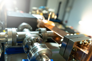 Close-up, accessories and parts of the synchrotron