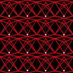 Forme geometriche rosse su sfondonero