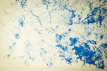 Blue colour tone. Abstract watercolour background hand-drawn on white watercolour paper.