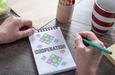 Cooperation concept on a notepad