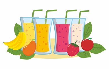 Fresh juice and fruit 