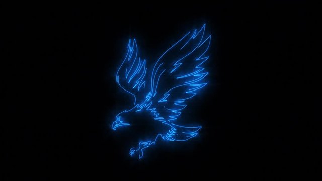 Blue Burning Eagle Animated Logo with Reveal Effect