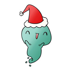christmas gradient cartoon of kawaii ghost