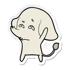 sticker of a cartoon elephant remembering