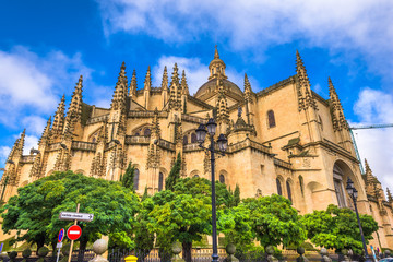 Fototapeta na wymiar Segovia, Spain at the cathedral.