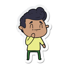 sticker of a happy cartoon man