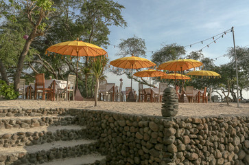 Bar Garden on Gili island Indonesia  in the evening 