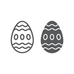 Easter egg line and glyph icon, food and easter, decoration egg sign, vector graphics, a linear pattern on a white background.