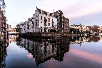 Obraz premium Sunset in Amsterdam