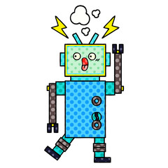 comic book style cartoon robot