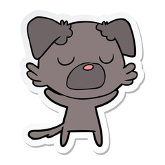 sticker of a cartoon dog
