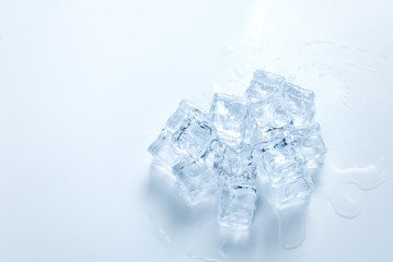 Ice crystal cubes, space for text or design.