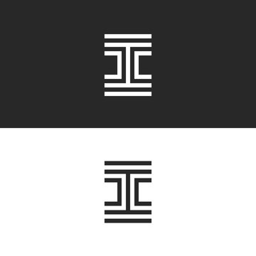 Letter I logo monogram creative template, modern minimal style typography design element