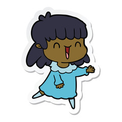 sticker of a cartoon woman