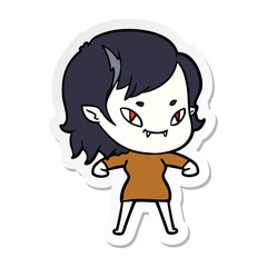 Obraz premium sticker of a cartoon friendly vampire girl