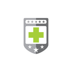 medical star shield emblem logo vector