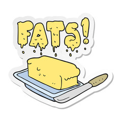 sticker of a cartoon butter fats