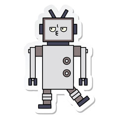 sticker of a cute cartoon robot