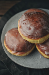 Polish donuts with icing, Fat Thursday, traditional