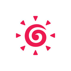 spiral sun light cute logo vector