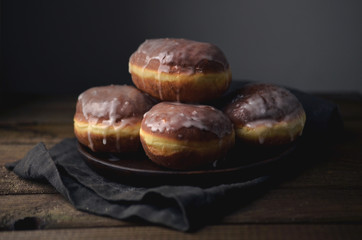 Polish donuts with icing, Fat Thursday, traditional
