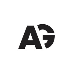 letters ag simple linked logo vector