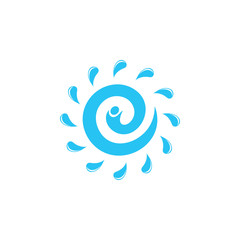 letter e water swirl splash logo vector