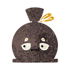 retro illustration style cartoon sack