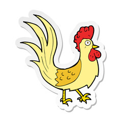 sticker of a cartoon cockerel