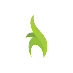 simple curves green plant logo for natural brand vector