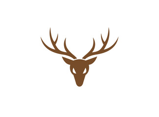 deer hunt with big horns logo design illustration