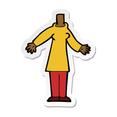 sticker of a cartoon body