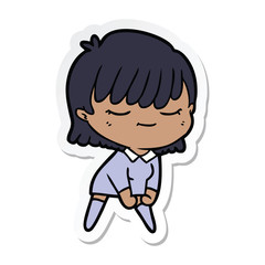 Obraz premium sticker of a cartoon woman