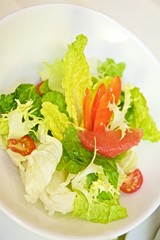 fresh delicious salad with croutons