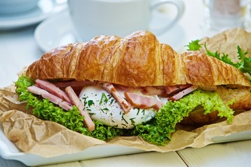 morning delicious ham sandwich
