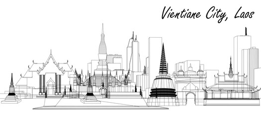 Vector structure of Vientiane city, Laos