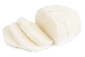 Fototapeta na wymiar Mozzarella cheese isolated on white backgroundю. With clipping path