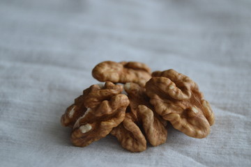 walnuts on a white background