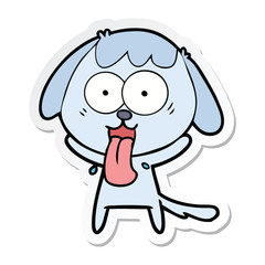 sticker of a cute cartoon dog