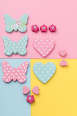 still life with heart shapes