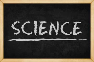 Science chalk text with hand drawn style on blackboard , Concept design for presentations and reports