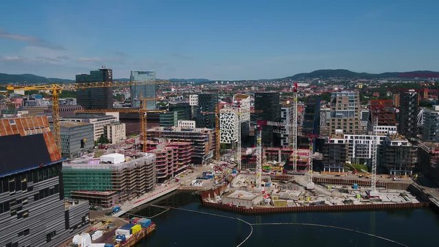 Aerial Norway Oslo June 2018 Sunny Day 30mm 4K Inspire 2 Prores  Aerial video of downtown Oslo in Norway on a beautiful sunny day.