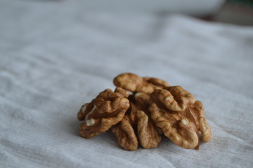 walnuts on a white background