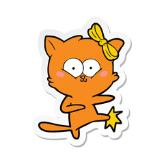 sticker of a cartoon cat