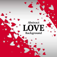 Vector Abstract Love Background With Red Hearts
