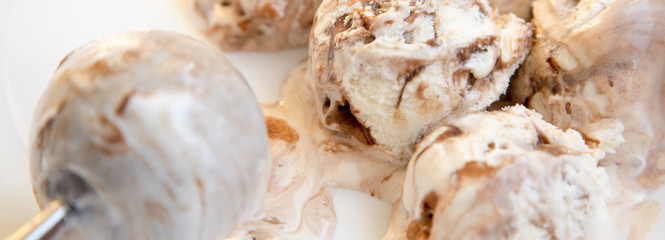 Tiramisu ice cream, close-up.