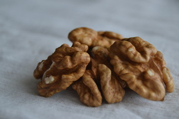 walnuts on a white background
