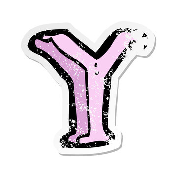 recommend clip art: retro distressed sticker of a cartoon letter Y