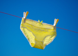 Pretty Yellow Panties drying on the washing line.