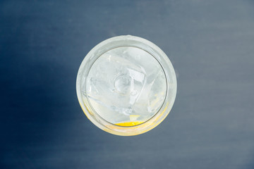 Gin based cocktail in wine glass. Selective focus. Shallow depth of field.